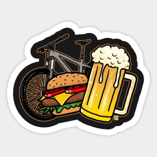 Bike, Burger and Beer Sticker